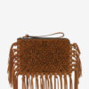 Flat Pouch Fringed Leather Clutch Bag Flat Pouch Fringed Leather Clutch Bag