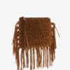 Flat Pouch Fringed Leather Clutch Bag Flat Pouch Fringed Leather Clutch Bag